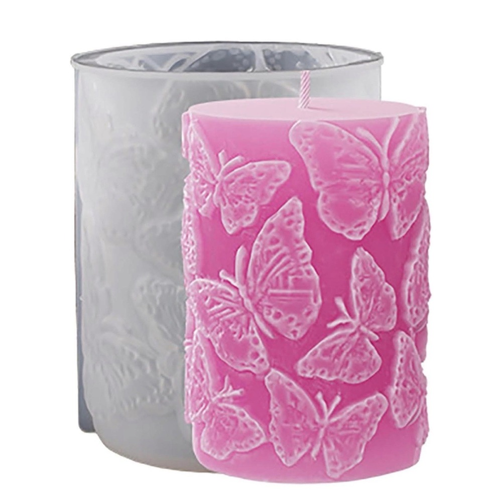 Butterfly Cylinder Candle Mold